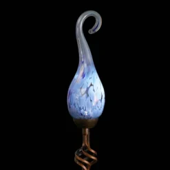 Pearlized Glass Solar Flame Stake Light Light Blue - Exhart -Garden Furniture Store GUEST 00315ec5 f95e 4e99 8207 1d21572c6420