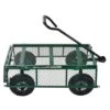 Juggernaut Carts GW3418-GR Heavy Duty Steel Frame 400 Pound Load Capacity Outdoor Utility Garden Wagon With Pneumatic Tires, Green Finish