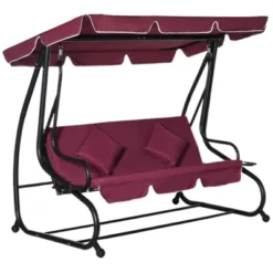 Outsunny 3 Seat Outdoor Free Standing Swing Bench Porch Swing With Stand, Comfortable Cushioned Fabric & Included Canopy 16 Outsunny 3 Seat Outdoor Free Standing Swing Bench Porch Swing With Stand, Comfortable Cushioned Fabric & Included Canopy -Garden Furniture Store GUEST 0084cd66 ba9c 4264 8748 2e690cdf1b68