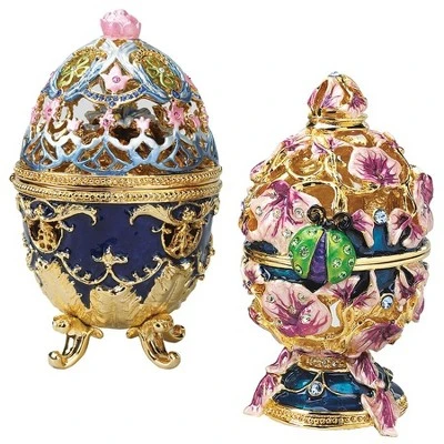 Design Toscano The Royal Garden Romanov Inspired-style Collectible Enameled Egg Set 1 Design Toscano The Royal Garden Romanov Inspired-style Collectible Enameled Egg Set