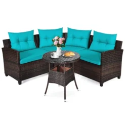 Tangkula 4PCS Outdoor Patio Conversation Set Wicker Rattan Sectional Sofa W/Cushions 20 Tangkula 4PCS Outdoor Patio Conversation Set Wicker Rattan Sectional Sofa W/Cushions -Garden Furniture Store GUEST 00c2b78a cfa1 4bdc b756 48a6dbd05f76
