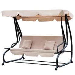 Outsunny 3 Seat Outdoor Free Standing Swing Bench Porch Swing With Stand, Comfortable Cushioned Fabric & Included Canopy 14 Outsunny 3 Seat Outdoor Free Standing Swing Bench Porch Swing With Stand, Comfortable Cushioned Fabric & Included Canopy -Garden Furniture Store GUEST 01a88e3c 3f56 4121 99f4 1d958c5f94a5