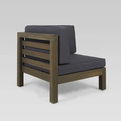 Oana 3pc Acacia Modular Loveseat And Table Set - Gray/Dark Gray - Christopher Knight Home 2 Oana 3pc Acacia Modular Loveseat And Table Set - Gray/Dark Gray - Christopher Knight Home - Image 2