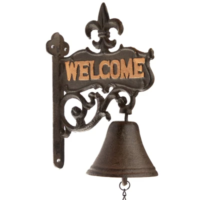 Juvale Cast Iron Bell, Welcome Entry Door Bell, Antique Doorbell Decoration, Black, 6.7 X 8.9 X 0.8 In 5 Juvale Cast Iron Bell, Welcome Entry Door Bell, Antique Doorbell Decoration, Black, 6.7 X 8.9 X 0.8 In - Image 5