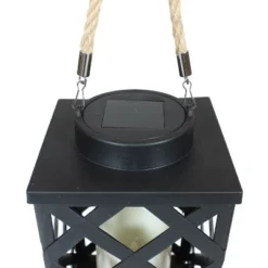 Sunnydaze Decor Sunnydaze Outdoor Modern Crosshatch Hanging Tabletop Solar LED Rustic Farmhouse Decorative Candle Lantern - 9" -Garden Furniture Store GUEST 03012248 13ec 4401 a50b 1e0966265a77