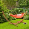 Wood Frame Free Standing Sling Hammock - Orange - CorLiving