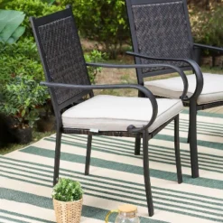 5pc Patio Dining Set With Table & Wicker Rattan Chairs With Cushions - Captiva Designs -Garden Furniture Store GUEST 0333f046 8779 451f af10 93fb03981e90
