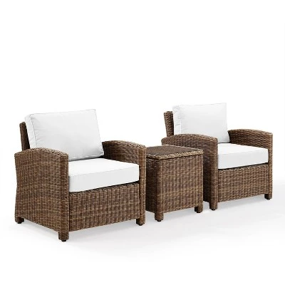 Bradenton 3pc Outdoor Wicker Seating Set With Side Table & 2 Arm Chairs - Crosley 13 Bradenton 3pc Outdoor Wicker Seating Set With Side Table & 2 Arm Chairs - Crosley - Image 13
