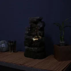 Sunnydaze Decor Sunnydaze Indoor Home Office Polyresin Towering Cave Waterfall Tabletop Water Fountain With LED Light - 14" -Garden Furniture Store GUEST 0559d800 09ad 4100 be20 6dbbff8aec8f