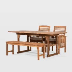 Ravenscroft 4pc Extendable Acacia Wood Outdoor Dining Set - Saracina Home -Garden Furniture Store GUEST 05ab73f4 1340 427a b6c1 e995012a08c6