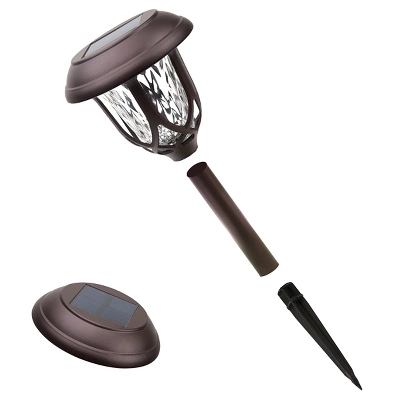 Set Of 2 Outdoor Lumen Solar Powered Pathway Light Stakes Bronze - Alpine Corporation 4 Set Of 2 Outdoor Lumen Solar Powered Pathway Light Stakes Bronze - Alpine Corporation - Image 4