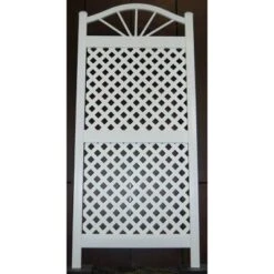 62" Sunburst Vinyl Trellis With White Lattice - Dura-Trel