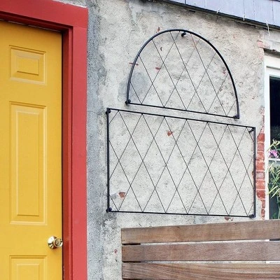 46" Wide Iron 2 Pc Oxfordshire Decorative Garden Trellis Black Coat Finish - Achla Designs 1 46" Wide Iron 2 Pc Oxfordshire Decorative Garden Trellis Black Coat Finish - Achla Designs