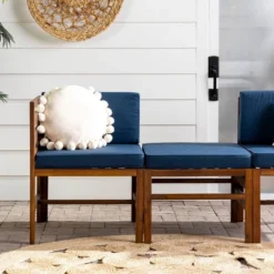 3pc Modular Acacia Wood Patio Chat Set With Cushions - Saracina Home -Garden Furniture Store GUEST 08ef0f7d 7bb9 4ea9 a1ae 96628aa98d4f