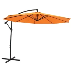 Sunnydaze Decor Sunnydaze Outdoor Steel Cantilever Offset Patio Umbrella With Air Vent, Crank, And Base - 9.25' -Garden Furniture Store GUEST 091b43cb 5030 4071 8b4e 83ad72969fab