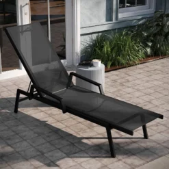 Emma And Oliver Set Of 2 Textilene Adjustable 5 Position Patio Chaise Lounge With Armrests And Metal Frame 15 Emma And Oliver Set Of 2 Textilene Adjustable 5 Position Patio Chaise Lounge With Armrests And Metal Frame -Garden Furniture Store GUEST 0a6553a2 5f16 4b92 8b51 d855ea10bb1e