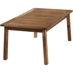 Teal Island Designs Farmhouse Rustic Acacia Wood Rectangular Outdoor Coffee Table 43 1/4" X 22 3/4" Brown Slat Tabletop For Spaces Patio House Balcony -Garden Furniture Store GUEST 0c3e7b94 2a85 4d5c 9ac2 8266436ffc4e