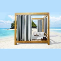 Commonwealth Seascapes Stripes Light Filtering Provide Privacy Satiny Look Grommet Outdoor Panel Pair Black 7 Commonwealth Seascapes Stripes Light Filtering Provide Privacy Satiny Look Grommet Outdoor Panel Pair Black -Garden Furniture Store GUEST 0d3ce26e 0e19 4254 8320 102f024922ef