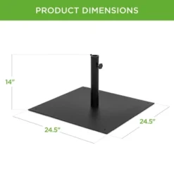 Best Choice Products 38.5lb Steel Umbrella Base, Square Patio Stand W/ Tightening Knob And Anchor Holes - Black -Garden Furniture Store GUEST 0d5f460b ef40 4bf3 921c 087b49723695