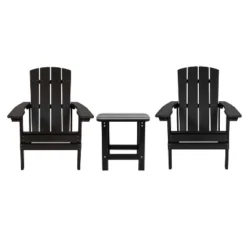 Emma And Oliver Three Piece Hammond Adirondack Style Conversation Set With Two Chairs And Matching Side Table For Indoor And Outdoor Use -Garden Furniture Store GUEST 0dda4571 369b 48d9 a2f5 a54db064297b