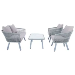 Belmi 4pc Rope Living Set - Gray - Safavieh -Garden Furniture Store GUEST 0e6679bd 41da 4bfd b7e9 cc00755a7cb1