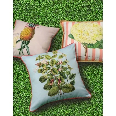 20" X 20" Leafy Floral Square Patio Throw Pillow - New York Botanical Garden 1 20" X 20" Leafy Floral Square Patio Throw Pillow - New York Botanical Garden