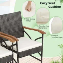 Costway 2PCS Patio PE Wicker Dining Chairs With Soft Zippered Cushions Armchairs Balcony 15 Costway 2PCS Patio PE Wicker Dining Chairs With Soft Zippered Cushions Armchairs Balcony -Garden Furniture Store GUEST 0fad9e1c 8e32 4627 97d4 23ed0df87845 1