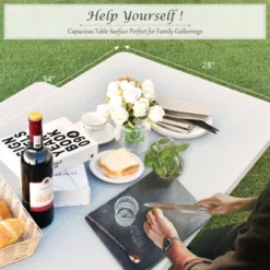 Costway Picnic Table Bench Set Outdoor Backyard Patio Garden Party Dining All Weather White -Garden Furniture Store GUEST 0fc9d930 3518 4c60 868f 485e0c1b4fed