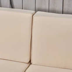 Oana 10pc Acacia Wood U-Shaped Sectional Sofa With Fire Pit Set - Teak/Beige - Christopher Knight Home -Garden Furniture Store GUEST 0ff32105 38e0 4aa4 9676 eb6554d87162