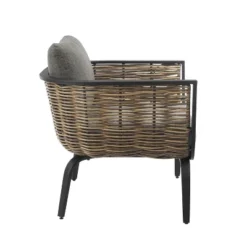 2pk Ashby Outdoor Woven Wicker Arm Chairs Black/Natural - Linon -Garden Furniture Store GUEST 10c7105d 878f 411c 8f60 6f2bec430712