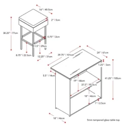 Parksville Patio Bar Set With Cushions - Black/Gray - CorLiving -Garden Furniture Store GUEST 11011979 b6c2 4ca5 9fc6 4cfeea9848c9