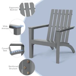 Costway 2PCS Patio Adirondack Chair Side Table Set Solid Wood Garden Deck Grey 14 Costway 2PCS Patio Adirondack Chair Side Table Set Solid Wood Garden Deck Grey -Garden Furniture Store GUEST 115c3e70 02fc 4800 88df 6dd83edd4d00