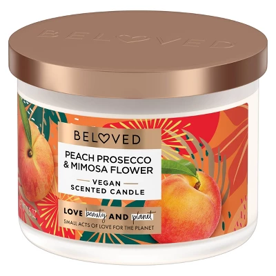 Beloved Peach Prosecco And Mimosa Flower 2-Wick Candle - 11.5oz 1 Beloved Peach Prosecco And Mimosa Flower 2-Wick Candle - 11.5oz