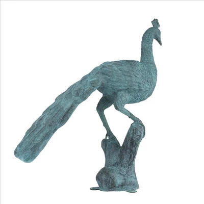 Design Toscano Pleasant Peacock Cast Bronze Garden Statue 2 Design Toscano Pleasant Peacock Cast Bronze Garden Statue - Image 2