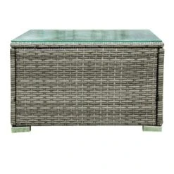 4pc Wicker Patio Seating Set With Cushions - Gray - GODEER -Garden Furniture Store GUEST 12cf99a3 dbcc 4c92 8640 8bee0d1cb249