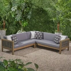Linwood 3pc Wood And Wicker Sectional Sofa Set - Christopher Knight Home 13 Linwood 3pc Wood And Wicker Sectional Sofa Set - Christopher Knight Home -Garden Furniture Store GUEST 131b21c6 1a7d 4ed3 9335 c5819d3c15d6