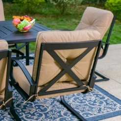 Captiva Designs 7pc Outdoor Dining Set With C-Spring Motion Chairs & Metal Table With Umbrella Hole 23 Captiva Designs 7pc Outdoor Dining Set With C-Spring Motion Chairs & Metal Table With Umbrella Hole -Garden Furniture Store GUEST 135127d1 fb48 4c97 b113 3695c90d842b