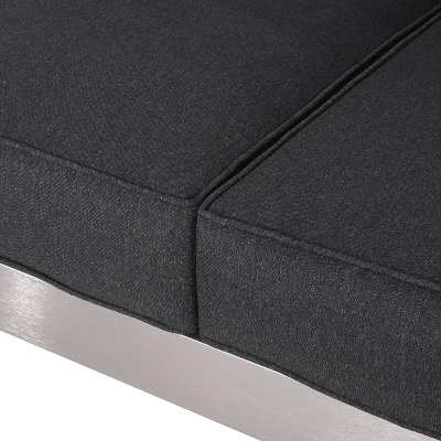 Aviara 2pc Aluminum Patio Loveseat & Coffee Table Set - Gray - Christopher Knight Home 9 Aviara 2pc Aluminum Patio Loveseat & Coffee Table Set - Gray - Christopher Knight Home - Image 9