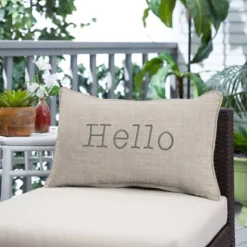 Indoor/Outdoor Hello Embroidered Lumbar Throw Pillow - Sorra Home -Garden Furniture Store GUEST 140a9858 27ed 48c7 bc9f 0afea4b954db