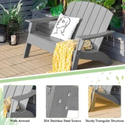 Costway 2PCS Patio Adirondack Chair Loveseat Bench HDPE Weather Resistant Grey 11 Costway 2PCS Patio Adirondack Chair Loveseat Bench HDPE Weather Resistant Grey -Garden Furniture Store GUEST 144ec61a 4514 4e2c 8f9a 6ec223458e03