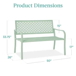 Best Choice Products Indoor Outdoor Steel Garden Bench W/ Geometric Backrest, Foot Levelers -Garden Furniture Store GUEST 14b96b09 e68f 4da3 b46f 4639497fd040