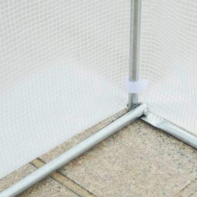 Outsunny 11.5' X 9.8' X 6.5' Outdoor Walk-In Tunnel Greenhouse Hot House With Roll-up Windows, Zippered Door, PE Cover, White 4 Outsunny 11.5' X 9.8' X 6.5' Outdoor Walk-In Tunnel Greenhouse Hot House With Roll-up Windows, Zippered Door, PE Cover, White - Image 4