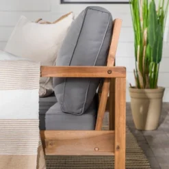 Galia Square Leg Acacia Wood Patio Loveseat With Cushions - Brown - Saracina Home 29 Galia Square Leg Acacia Wood Patio Loveseat With Cushions - Brown - Saracina Home -Garden Furniture Store GUEST 161c7d60 d77b 475e ad59 ec3fc3ea9716