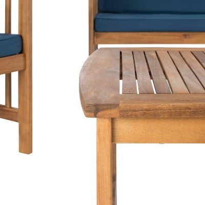 Fontana 4pc Outdoor Set - Natural Look/Navy - Safavieh 3 Fontana 4pc Outdoor Set - Natural Look/Navy - Safavieh - Image 3