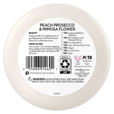 Beloved Peach Prosecco And Mimosa Flower 2-Wick Candle - 11.5oz 2 Beloved Peach Prosecco And Mimosa Flower 2-Wick Candle - 11.5oz - Image 2