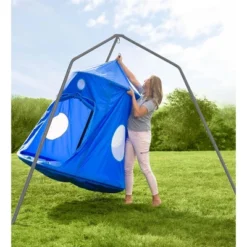 HearthSong Extra Large Nylon Family HugglePod HangOut Hanging Tent With Quilted Floor Mat And LED Lights -Garden Furniture Store GUEST 194e8c56 c561 46dc a26d 05a86bbaae9e