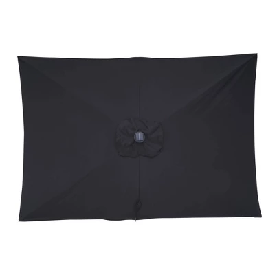 10' X 6.5' Solar LED Patio Umbrella With Tilt And Crank Lift Black - Wellfor 4 10' X 6.5' Solar LED Patio Umbrella With Tilt And Crank Lift Black - Wellfor - Image 4