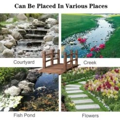 Costway 5' Wooden Bridge Stained Finish Decorative Solid Wood Garden Pond Arch Walkway 11 Costway 5' Wooden Bridge Stained Finish Decorative Solid Wood Garden Pond Arch Walkway -Garden Furniture Store GUEST 1b32525d 89b1 4595 b463 810bba32bedd