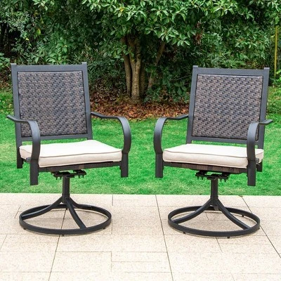 Rattan Wicker 360 Swivel Patio Dining Chairs - Captiva Designs 1 Rattan Wicker 360 Swivel Patio Dining Chairs - Captiva Designs