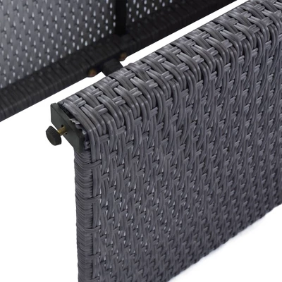 5pc Outdoor Rattan Bar Set With Stools & Cushions- Gray - WELLFOR 11 5pc Outdoor Rattan Bar Set With Stools & Cushions- Gray - WELLFOR - Image 11